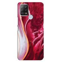 Чехол для Техно Пова - с принтом (Дизайнерские) (AlphaPrint) (Мрамор красный)