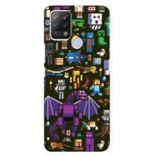 Чехол Майнкрафт на Tecno Pova (AlphaPrint) Minecraft (Коллаж Майнкрафт)