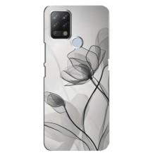 Чехол с цветочным принтом на Техно Пова – Черные цветы