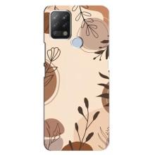 Чехол с цветочным принтом на Техно Пова – Коричневые цветы