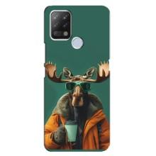 Чохол з принтом стильні тварини для ТЕКНО Пова – Лось з кавою