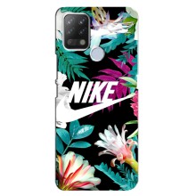 Силиконовый Чехол на Tecno Pova с картинкой Nike (Цветочный Nike)