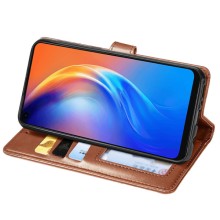 Кожаный чехол-книжка GETMAN Gallant (PU) для TECNO Spark 10 Pro – Коричневый
