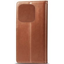 Кожаный чехол-книжка GETMAN Gallant (PU) для TECNO Spark 10 Pro – Коричневый