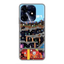 Чехол Майнкрафт на TECNO Spark 10 Pro (AlphaPrint) Minecraft (фон Minecraft)