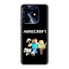 Чехол Майнкрафт на TECNO Spark 10 Pro (AlphaPrint) Minecraft (герои Minecraft)