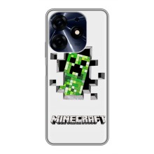 Чехол Майнкрафт на TECNO Spark 10 Pro (AlphaPrint) Minecraft (крипер Майнкрафт)