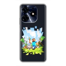 Чехол Майнкрафт на TECNO Spark 10 Pro (AlphaPrint) Minecraft (персонажи Minecraft)