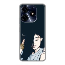 Чехол с печатью для TECNO Spark 10 Pro - (Мода) (AlphaPrint) (Красивая девочка)