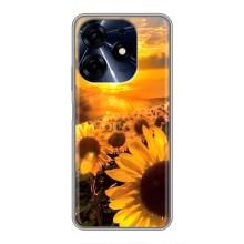 Чехол с Цветами для TECNO Spark 10 Pro (поле подсолнухов)