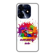 Чехол Амонг Ас для TECNO Spark 10 Pro (AlphaPrint) (Яркий АмонгАс)
