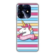 Чехол для Техно Спарк 10 Про - (Единорожки - Новинки) (AlphaPrint) (Unicorn)