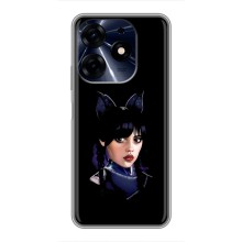 Чехлы Венсдей на TECNO Spark 10 Pro Уэнсдей (AlphaPrint) (серьезная Уэнздей)