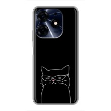 Чехол с рисунком кот на TECNO Spark 10 Pro (Равнодушный кот)