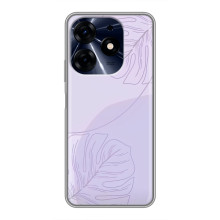 Чехол цветочный дизайн для TECNO Spark 10 Pro – Монстера фиолетовая