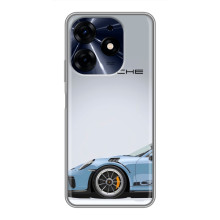 Чехол с авто Порше для TECNO Spark 10 Pro – Голубой Порше
