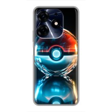 Чехол с Пикачу на TECNO Spark 10 Pro (Мяч Пикачу)