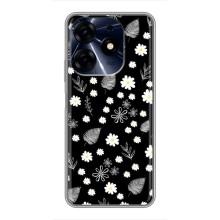 Чехлы с тематикой "ЦВЕТЫ" на TECNO Spark 10 Pro (цветение на чорном)