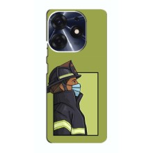 Силиконовый бампер (Работники) на TECNO Spark 10 Pro – Пожарник