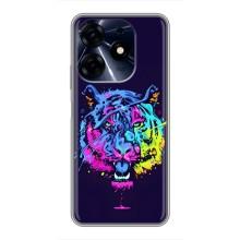Силиконовый бампер с картинкой животных для TECNO Spark 10 Pro (Тигр-Арт)