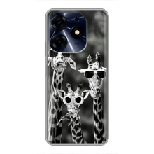 Силиконовый чехол с КАРТИНКАМИ лето для TECNO Spark 10 Pro (AlphaPrint) (Жирафы в очках)
