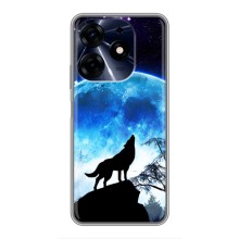 Защитные чехлы для Техно Спарк 10 Про (AlphaPrint) (ХИТ продаж) ВОЛК (Волк на луну)