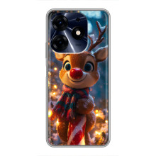 Яркий чехол для TECNO Spark 10 Pro с Зимними Оленятами – Олень в шарфе