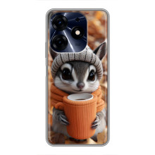 Печатный чехол «Зверята с кофе» для TECNO Spark 10 Pro