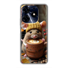 Печатный чехол «Зверята с кофе» для TECNO Spark 10 Pro – Медведь с кофе