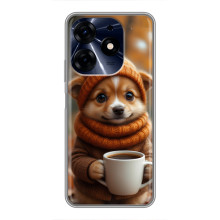 Печатный чехол «Зверята с кофе» для TECNO Spark 10 Pro – Песик с кофе