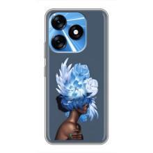 Чехлы (ART) Цветы на TECNO Spark 10 (VPrint) (Цветы на голове)