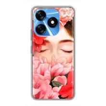 Чехлы (ART) Цветы на TECNO Spark 10 (VPrint) (Глаза в цветах)