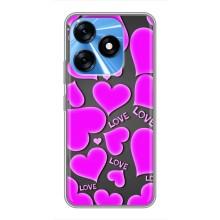 Чехлы для любимой на Техно Спарк 10 (VPrint) (Pink hearts)