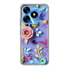 Чехлы с Цветами для TECNO Spark 10 (VPrint) (Цветочный дизайн)