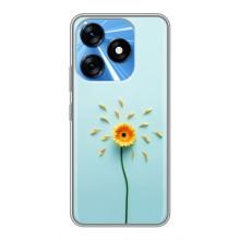 Чехлы с Цветами для TECNO Spark 10 (VPrint) (Желтый цветок)
