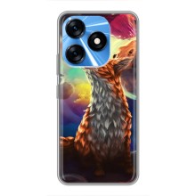 Чехлы с картинкой Лисички для TECNO Spark 10 (VPrint) (Лисица в космосе)