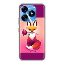Чехлы с картинкой Лисички для TECNO Spark 10 (VPrint) (Лисичка с розочкой)