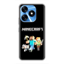 Чехол Майнкрафт на TECNO Spark 10 (AlphaPrint) Minecraft (герои Minecraft)