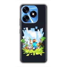Чехол Майнкрафт на TECNO Spark 10 (AlphaPrint) Minecraft (персонажи Minecraft)