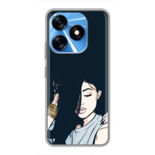 Чехол с печатью для TECNO Spark 10 - (Мода) (AlphaPrint) (Красивая девочка)