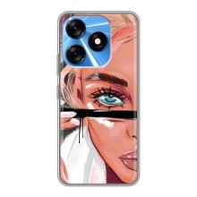 Чехол с печатью для TECNO Spark 10 - (Мода) (AlphaPrint) (Макияж)