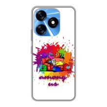 Чехол Амонг Ас для TECNO Spark 10 (AlphaPrint) (Яркий АмонгАс)