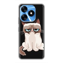 Чехол с принтом для TECNO Spark 10 (AlphaPrint) Модные коты (Грустный кот)
