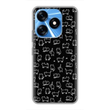 Чехол с принтом для TECNO Spark 10 (AlphaPrint) Модные коты (Меленькие котики)