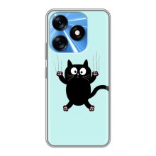 Чехол с принтом для TECNO Spark 10 (AlphaPrint) Модные коты (Падающий кот)
