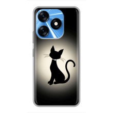 Чехол с принтом для TECNO Spark 10 (AlphaPrint) Модные коты (Силуэт котика)