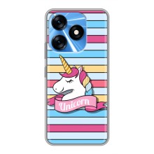 Чехол для Техно Спарк 10 - (Единорожки - Новинки) (AlphaPrint) (Unicorn)