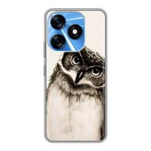 Чехол с птицами на TECNO Spark 10 (VPrint) (Сова)