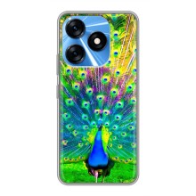 Чехол с птицами на TECNO Spark 10 (VPrint) (Яркий Павлин)