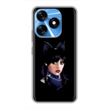 Чехлы Венсдей на TECNO Spark 10 Уэнсдей (AlphaPrint) (серьезная Уэнздей)